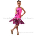 Girl's latin salsa competition dance dress with bling decoration and built-in panties, tailor made